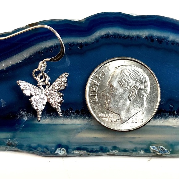 Butterfly Earrings, Dragonfly, Flower, Minimalist - Picture 4 of 10